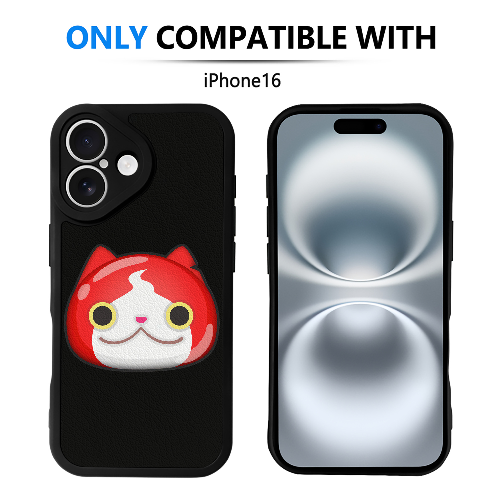 （画像用） 妖怪ウォッチ Yo-kai Watch 【iPhone 16シリーズ対応】シリコンスマホケース（レザー調） 材質：シリコン